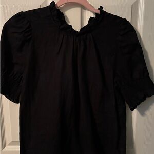 JCrew Black linen Women's Top